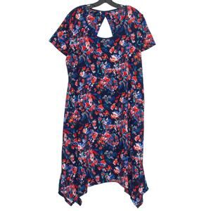 Cuddl Duds Dress Flexwear Floral Cottage Boho Asymmetrical Comfort Feminine 1XP